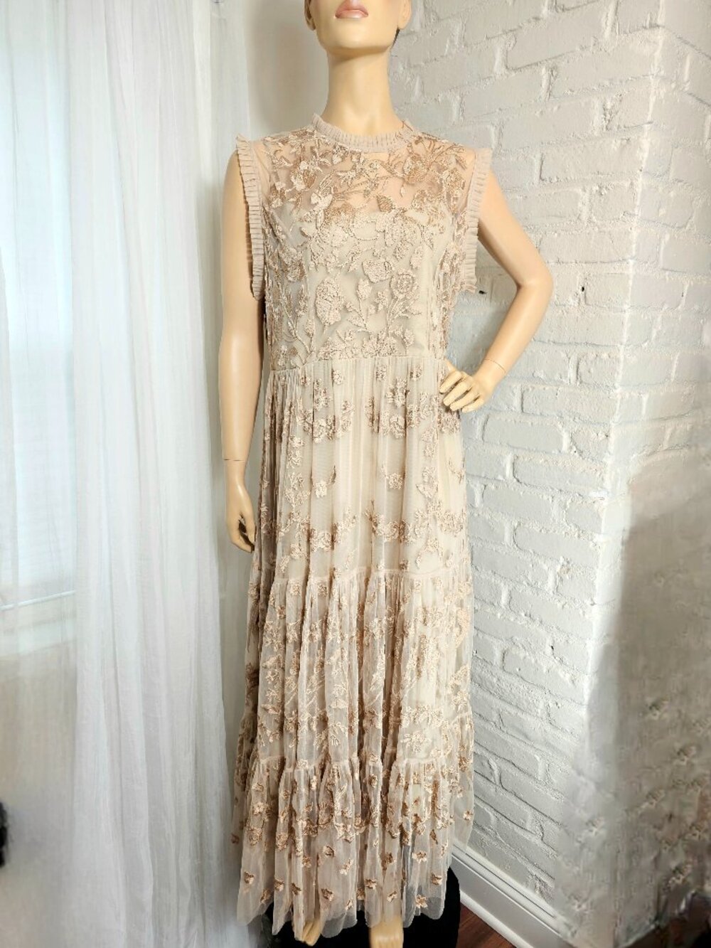 NWT Tolani Relle Embroidered Mesh Maxi Dress XL | Sundance Catalog Boho Dress